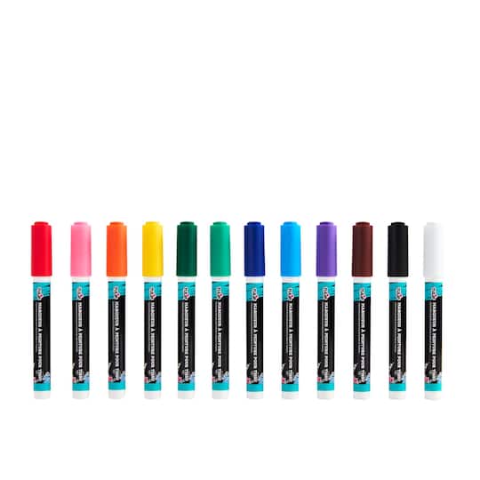 Michaels, Tulip® Rainbow 12 Colour Permanent Bullet Tip Fabric Paint Marker Set – Category: Fabric Paint